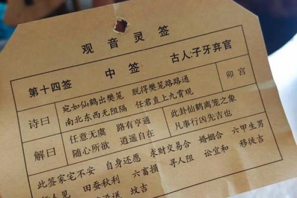 观音灵签第四十签什么意思